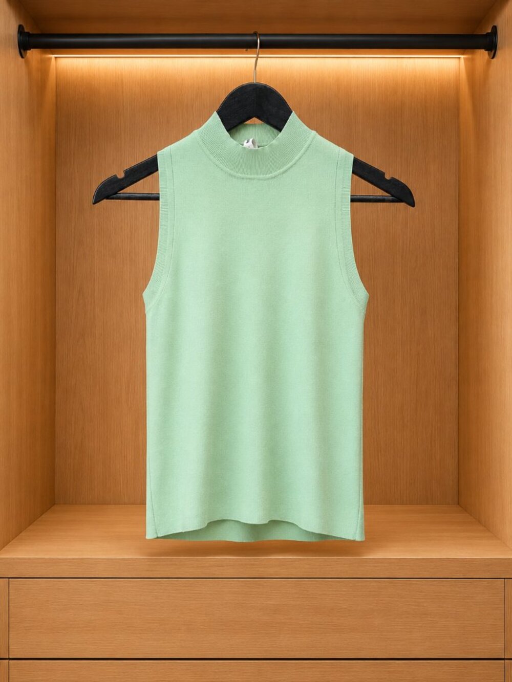 Adam Selman Sport Sleeveless Mock Neck Top